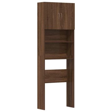 Vidaxl Omara za pralni stroj rjavega hrast 64x24x190 cm inženirski les