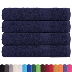 Vidaxl Brisače za savno 4 kosi FROGN Navy Blue 80x200cm 100 % bombaž