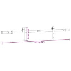 Vidaxl Komplet opreme za drsna vrata 183 cm jeklo črne barve