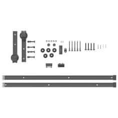 Vidaxl Komplet opreme za drsna vrata 183 cm jeklo črne barve