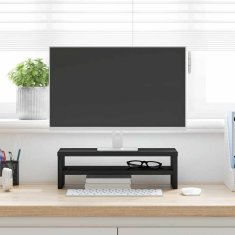 Vidaxl Stojalo za monitor črni hrast 42x24x13 cm iz inženirskega lesa