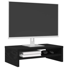Vidaxl Stojalo za monitor črni hrast 42x24x13 cm iz inženirskega lesa