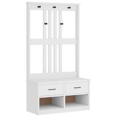 Vidaxl Drevo za dvorano SANDENS bela 87x40x159,5 cm masivni les bora
