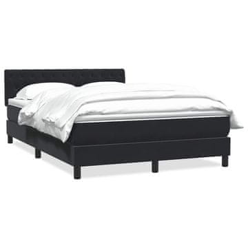 Vidaxl Box spring postelja z vzmetnico črna 160x210 cm žamet