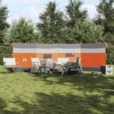 Vidaxl Vetrobran za kampiranje sivo oranžen 510x153 cm vodoodporen