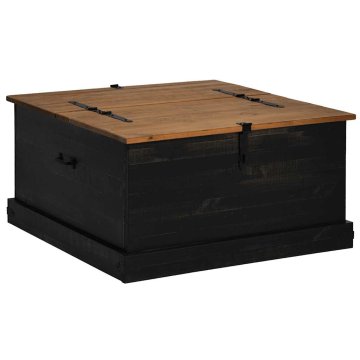 Vidaxl Skrinja za shranjevanje HALDEN črna 91x91x47cm Masivni les, bor
