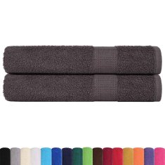 Vidaxl Brisače 2 kos FROGN antracit 100x200 cm 100 % bombaž