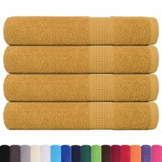 Vidaxl Brisače za savno 4 kos zlata 80x200 cm 360 g/m² 100% bombaž