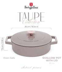 Berlingerhaus Litoželezni pekač s pokrovom 26 cm Taupe Collection BH-6527