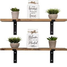 Woody Fashion Dekorativna lesena stenska polica, LAM022