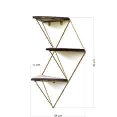 Woody Fashion Dekorativna lesena stenska polica, WR076