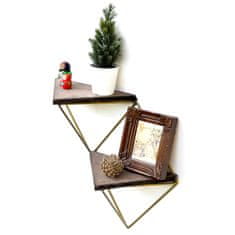 Woody Fashion Dekorativna lesena stenska polica, WR075