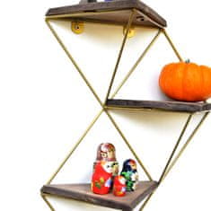 Woody Fashion Dekorativna lesena stenska polica, WR076