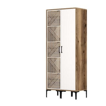Woody Fashion Garderobna omara, Kumsal PS - oreh, bela