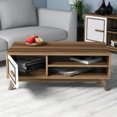Woody Fashion Garnitura pohištva za dnevno sobo, Ayla - oreh, bela