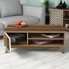 Woody Fashion Garnitura pohištva za dnevno sobo, Inci - oreh, bela