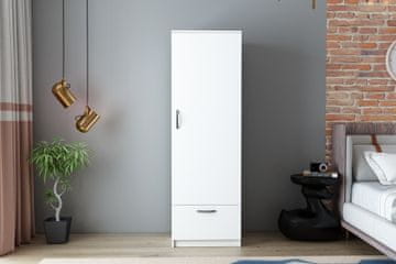 Woody Fashion Garderobna omara, Santa - bela