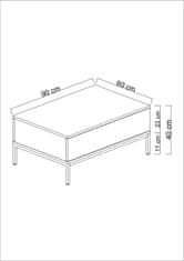 Woody Fashion Miza za kavo, Gospod - bela, zlata