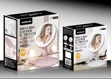 Aorlis Polnilno LED Ogledalo z Osvetlitvijo 17,5cm Type-C - Roza