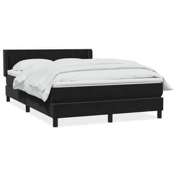 Vidaxl Box spring postelja z vzmetnico črna 160x210 cm žamet
