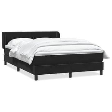 Vidaxl Box spring postelja z vzmetnico črna 160x210 cm žamet