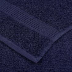 Vidaxl Komplet brisač 6-delni mor. modra 360 gsm 100% bombaž