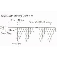 Goobay Icicle String okrasitev 400 led 5m kabel + 10m LED trak
