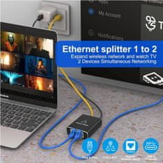 No Name Gigabit Ethernet 1 na 2 RJ45 LAN mrežni razdelilec splitter