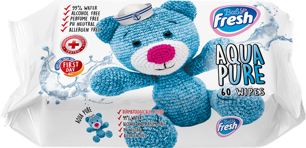 Fresh Aqua Pure otroški vlažilni robčki, 12x 60/1
