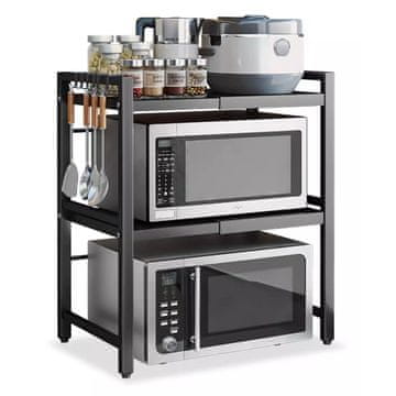 Smania  3-nadstropni raztegljivi regal za mikrovalovno pečico - Kuhinjski organizator | Regal za pult | Stojalo za kuhinjske aparate - magicrackpro
