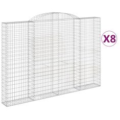 Vidaxl Obokane gabion košare 5 kosa 300x30x200/220 cm pocinkano železo