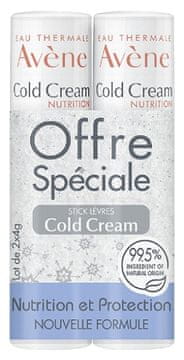 Avéne Komplet negovalnih balzamov za ustnice Cold Cream 2 x 4 g