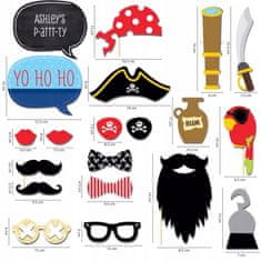 Korbi Set rekvizitov za fotobudko - Pirate Party 20 kos