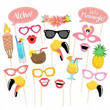 Korbi Komplet Poletne Fotogadžete za Fotokabine 21 Kos