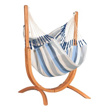 La Siesta Udine - Komplet Viseči Stol Outdoor SeaSalt Comfort in Leseno Stojalo