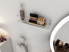 Woody Fashion Stenska polica, Banyo Makyaj Rafı, Baharatlık- Krom Kaplama
