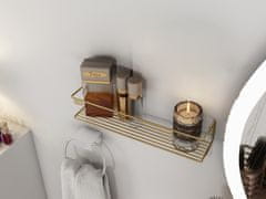 Woody Fashion Stenska polica, Banyo Makyaj Rafı, Baharatlık- Gold Kaplama