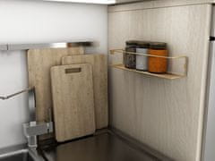 Woody Fashion Stenska polica, Banyo Makyaj Rafı, Baharatlık- Gold Kaplama
