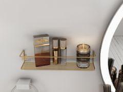 Woody Fashion Stenska polica, Banyo Makyaj Rafı, Baharatlık- Gold Kaplama