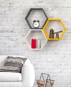 Woody Fashion Stenska polica, ELFO - bela