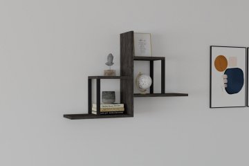 Woody Fashion Stenska polica, Diana - antracit
