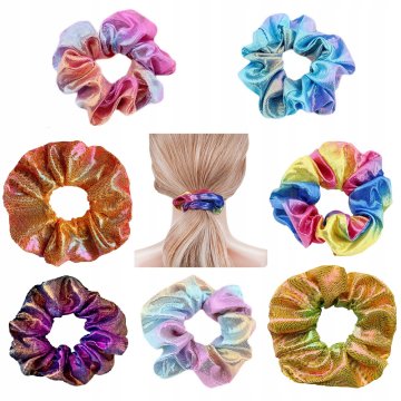 Korbi Set 7 Barvnih Gumic Za Lase Scrunchies