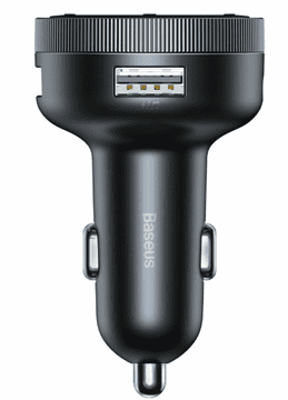 BASEUS avtomobilski FM-oddajnik + avtopolnilec, BT 5.0, microSD, aux, črn (CCLH-01)