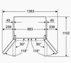 Matura  NFM455CDD ŠTIRIVRATNI HLADILNIK , NoFrost, Multi-vent technology