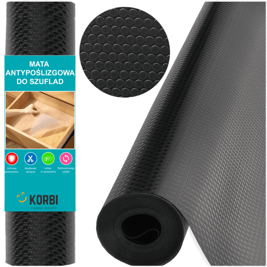 Korbi Zaščitna preproga proti zdrsu črna 300x50 cm