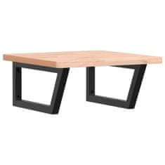 Vidaxl Stenska polica za umivalnik jeklo in trdna bukovina