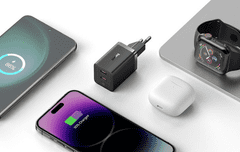 BASEUS GaN4 hišni polnilec, 40W, 2x USB-C, črn (CCGP180101)