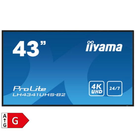 iiyama ProLite LH4341UHS-B2 43" (108cm) UHD IPS HDMI/VGA 24/7 informacijski zaslon