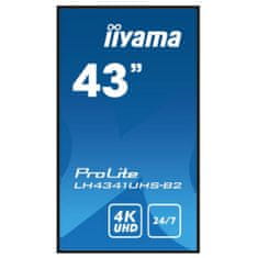 iiyama ProLite LH4341UHS-B2 43" (108cm) UHD IPS HDMI/VGA 24/7 informacijski zaslon