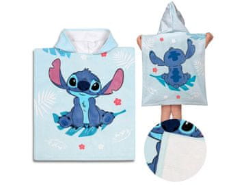 Disney DISNEY Stitch Otroška brisača za bazen, HITRO SUŠEČI se pončo s kapuco za otroke, 100 % BOMBAŽ 50x115 cm OEKO-TEX